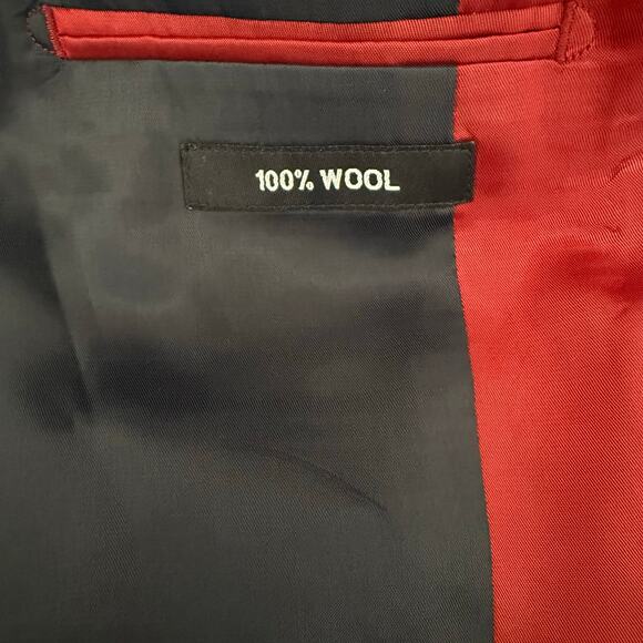 Daniel Hechter Paris Navy Blue Charcoal Grey Glen Sportcoat Wool Jacket Size 44L - Picture 4 of 10